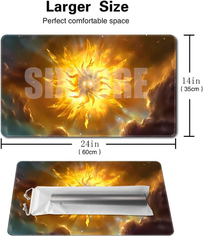 Board Game 14x24in MTG Playmat Compatible for OCG CCG RPG TCG Playmats (Bright Order) - color: Bright Order
