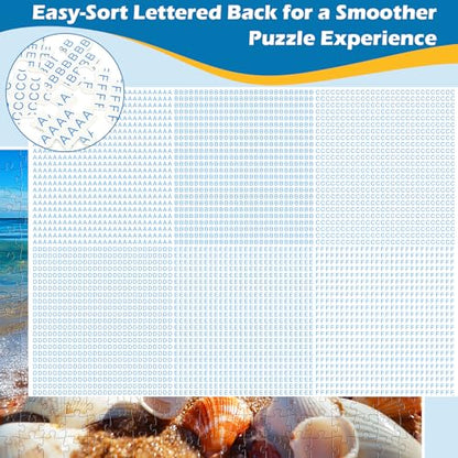 2 Pack 300 Pieces Puzzle for Adults,Beach Puzzle Vineyard Jigsaw Puzzles 300 Pieces for Adults Kids Seniors Recycled Cardboard Puzzles Challenging Game Home Decor Birthday Party Gift - style: Beach Vineyard