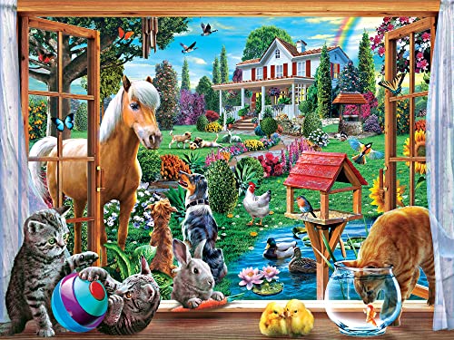 MasterPieces 400 Piece Jigsaw Puzzle For Adults, Family, Or Youth - Peeking Through - 18"x24" - style: Peeking Through