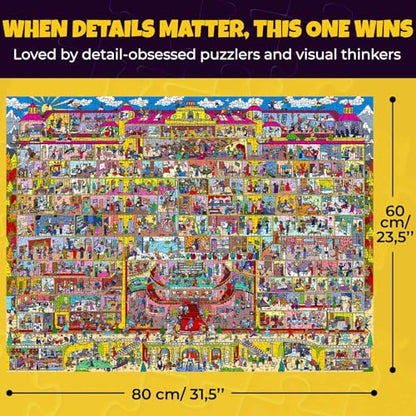 1000 Piece Puzzle for Adults – Jigsaw Puzzles for Adults 1000 Pieces | Hotel Wildeluxe Jigsaw Puzzles – Hidden Secrets & Audio Story – Premium Box Packaging – Extra Fun Challenges - color: Wildeluxe