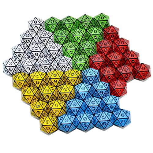 SmartDealsPro 50-Pack D6 D12 D20 6 12 20 Sided Dice Polyhedral Dice with Pouch for DND RPG MTG Table Game (D20, Retro Color) - color: Retro Color, style: D20