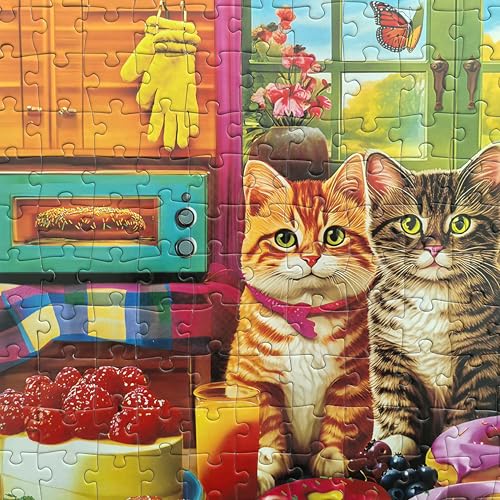 300 Piece Puzzles for Adults Kids Ages 6-8 8-12 - Kittens and Donuts | Gift for Kids - color: Kitchen Kittens and Donuts