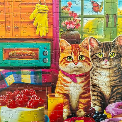 300 Piece Puzzles for Adults Kids Ages 6-8 8-12 - Kittens and Donuts | Gift for Kids - color: Kitchen Kittens and Donuts