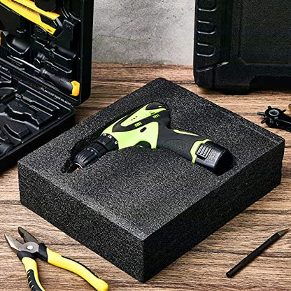 Hoolerry 2 Pcs Customizable Polyethylene Foam Packing Inserts for Cases Thick Polyethylene Cuttable Foam Sheet for Tool Box, Camera, Crafts, Storage and Crafts (12" X 10" X 3.125",Black) - size: 12" X 10" X 3.125"