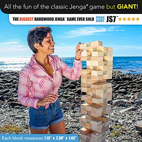 Jenga GIANT - Hardwood Blocks - Stacks to Over 5 feet - Officially Licensed - JS7 - style: JS7