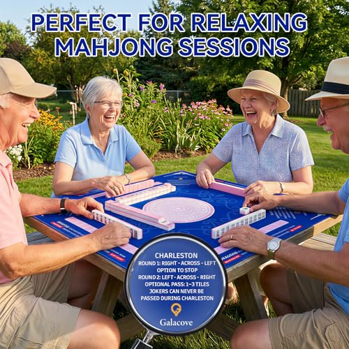 33" x 33" Navy Blue Mandala American Mahjong Mat - Non-Slip Neoprene Pad, Noise Reducing, Easy Clean, Portable for Home, Travel & Airbnb - color: Navy Blue Mandala