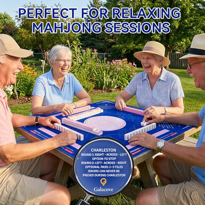 33" x 33" Navy Blue Mandala American Mahjong Mat - Non-Slip Neoprene Pad, Noise Reducing, Easy Clean, Portable for Home, Travel & Airbnb - color: Navy Blue Mandala