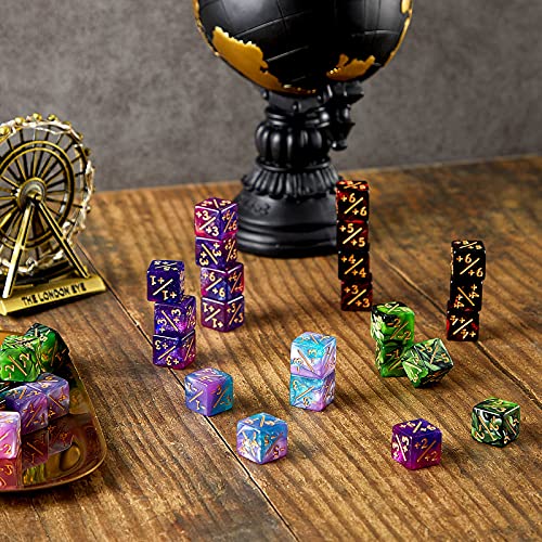 Sumind 48 Pcs Counter Dice -1/+1 Counters Ability Keyword Counters Buff Tokens 6 Sided Dice Gifts Compatible with CCG TCG Cards Gaming Accessory (Delicate Style) - style: Delicate Style
