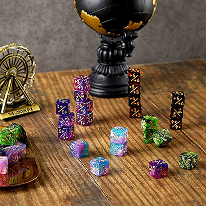 Sumind 48 Pcs Pieces D6 Dice Counters with 2 Bag, Delicate Style - style: Delicate Style
