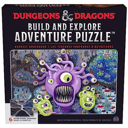 Spin Master Games Dungeons & Dragons 1000-Piece Jigsaw Puzzle for Adults | 1000-Piece Jigsaw Puzzle, Interactive Storytelling Game, Screen-Free Stress Relief, Collectible DND Fantasy Art, Ages 12+ - color: Build and Explore 1000pc Puzzle