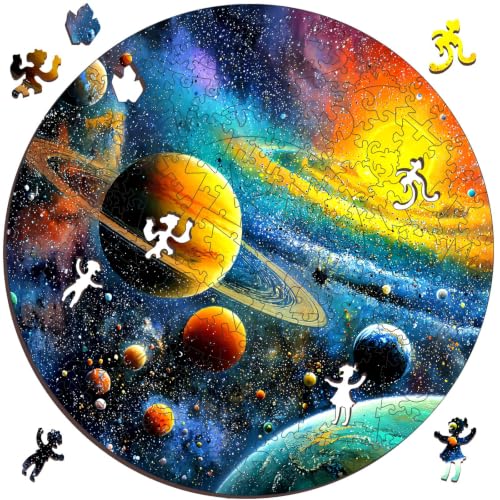 MEATRN Puzzles for Adults 500 Pieces - Space Themed Solar System Jigsaw Puzzles, Colorful Astronomy Design, Creative Gift Idea for Science Enthusiasts, Wall Decor, 16.5x16.5 in - color: Space Solar System, size: Large