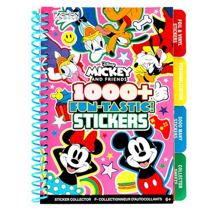 Fashion Angels Disney Mickey & Friends 1000+ Tabbed Sticker Collection Book | Includes Holographic, Vinyl & Alphabet Stickers, For Kids Ages 6+ - color: Mickey & Friends