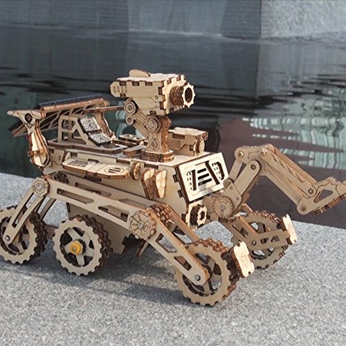 ROKR Assemble Solar Energy Powered Cars-Moveable 3D Wooden Puzzle Toys-Funny Teaching Educational-Home Deco-Model Building Sets-Best Christmas,Birthday Gift for Adult (Curiosity Rover)
