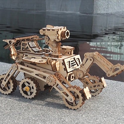 ROKR Assemble Solar Energy Powered Cars-Moveable 3D Wooden Puzzle Toys-Funny Teaching Educational-Home Deco-Model Building Sets-Best Christmas,Birthday Gift for Adult (Curiosity Rover)