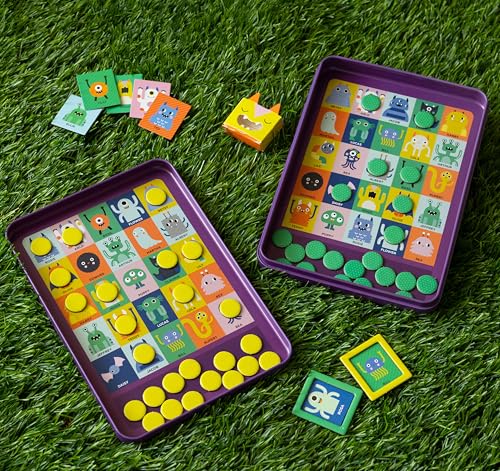 Petit Collage: Who’s that Monster? Magnetic Travel Game – On‑the‑Go Tin Game for Kids Ages 4+ – Portable Screen-Free Playset with 25+ Magnetic Pieces & 2 Game Boards – Perfect Halloween Activity