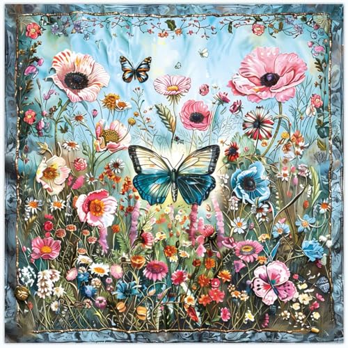 Butterfly in Bloom 1000 Piece Puzzles for Adults,Challenging Jigsaw Puzzles for Adults 1000 Pieces,Hard Difficult Impossible Puzzle for Family Game Night,Puzzle with Letters on Back Games - color: Butterfly in Bloom