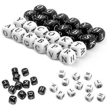 24 Pcs Dice Set, The Crossword Solitaire Game, 6 Sided Dice Crossword Creative Game, Two-Player Interactive Family English Letter Dice Games for Adults