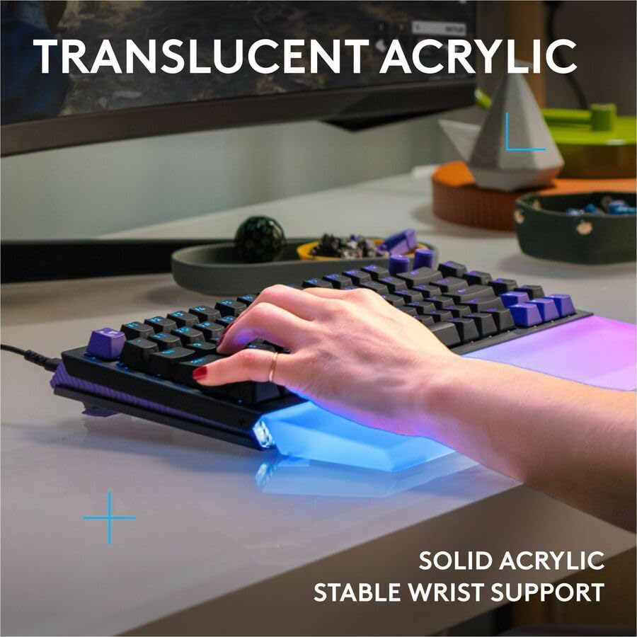 Logitech G512 X Palm Rest 98 | Compatible only with G512 X 98 keyboards, Semi-Transparent Opaque Acrylic Wrist Rest, RGB Amplifying Diffuser Design - size: 98 percent