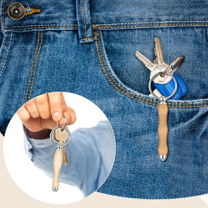 XunYee 12 Pcs WoodTurning Keychain Kit Woodturning Project Kit Wood Turning accessories Mandrel Woodturning keychain for Carpentry woodworker gift (Sliver) - color: Sliver