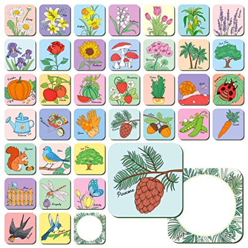Hebayy Memory Matching Game, 72 PCS Grow A Garden Matching Cards for Toddlers 36 Designs Memory Cards Educational Toys for Preschool 4 5 6 Years Old - style: Garden