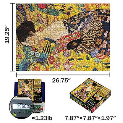 MaxRenard Game Jigsaw Puzzle 1000 Pieces and Up Fine Art Collection Toy Klimt Lady with Fan - color: A009