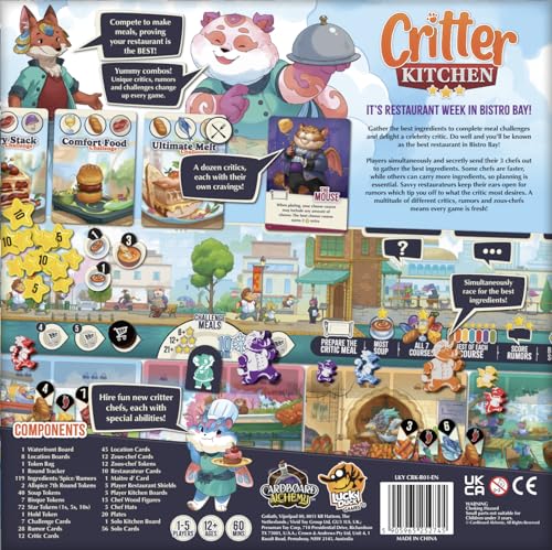 Lucky Duck Games Critter Kitchen | Strategy Game | Chefs Compete for a Restaurant Critic | 1-5 Players, Ages 12+
