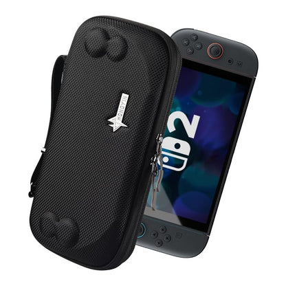 UYIYE Protective Carrying Case Compatible with Nintendo Switch 2 2025, Hard EVA Travel Case with Soft Lining, Anti-Shake Strap, Joystick Protection & 9 Game Card Slots for Switch 2 Console 7.9''-Black - color: NS2-black