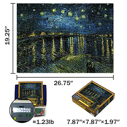 MaxRenard Game 1000 Pieces Jigsaw Puzzle Fine Art Collection Toy Starry Night Over The Rhone by Vincent Willem Van Gogh - color: A011