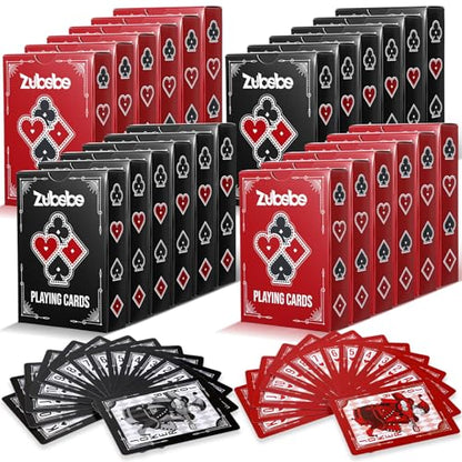 Zubebe 24 Pcs Dark Aesthetic Playing Cards Bulk, Deck Gothic Poker Cards Set, Black Red Card Deck for Party Game Night, Card for Adults Teens Gift