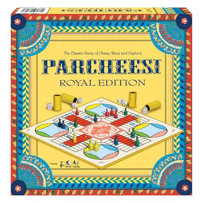 Parcheesi Royal Edition, with Charming Graphics, by Winning Moves Games USA | Classic Family Favorite, Fine Tokens and Dice Cups Included, 2-4 Players