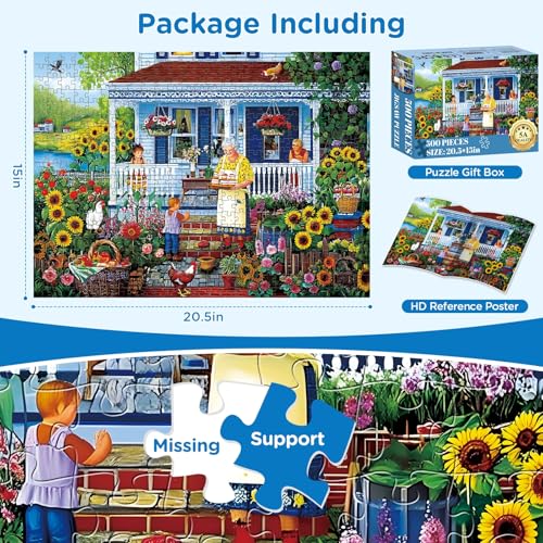 500 Pieces Garden Puzzle for Adults, Memaw's Helpers Jigsaw Puzzle, Beautiful Landscapes Puzzle for Adults Teens Seniors, Recycled Cardboard Puzzle with Letters on Back, Fun Family Game Birthday Gift - style: Memaw's Helpers