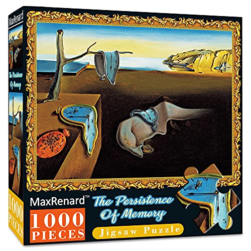 MaxRenard Game 1000 Pieces Jigsaw Puzzle Fine Art Collection Toy Salvador Dali The Persistence of Memory - color: A036