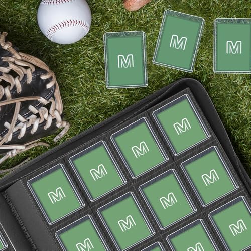 16 Pocket Toploader Binder,Holds 640 TopLoaders (16Dark Green) | Top Loader Binder for 3" x 4"Rigid Cards,Sleeves Card Collection Binder,20 Double Sided Pages with Trading & Sports Holder - color: 16Dark Green