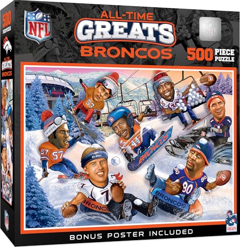MasterPieces NFL Denver Broncos All-Time Greats Jigsaw Puzzle - 500 Pieces - 15"x21" - NFL Football Puzzle - style: Denver Broncos