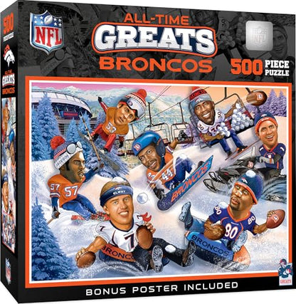 MasterPieces NFL Denver Broncos All-Time Greats Jigsaw Puzzle - 500 Pieces - 15"x21" - NFL Football Puzzle - style: Denver Broncos