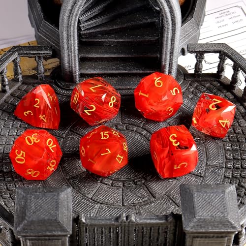 7-Piece Diamond Cut Dice Set D&D Set for Dungeons and Dragons, RPG, Tabletop Games, remium Gift Box & Durable Design - color: Ls-7