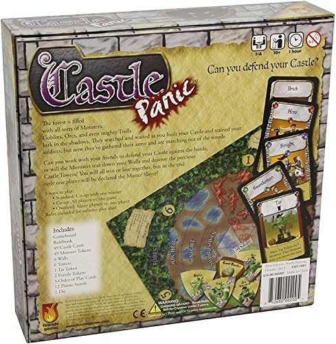 Castle Panic Cooperative Board Game – Defend Towers Against Goblins, Orcs, & Trolls for Game Night – 4 Game Modes – 1 to 6 Players – Strategy Board Games for Adults & Kids 8+ by Fireside Games - style: 1st Edition