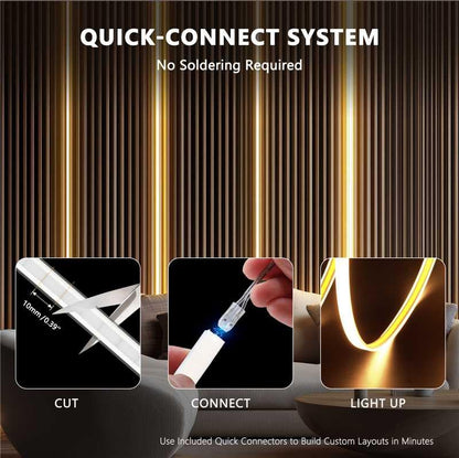 VST 16.4ft Silicone Recessed LED Strip for Wood Slat Wall Panels, 24V | 2700K-6500K Tunable White, CRI 90+ Dot-Free, RF Remote & Touch Control, Cut-to-Fit, Quick Connectors, Dual Mount - color: Touch Control
