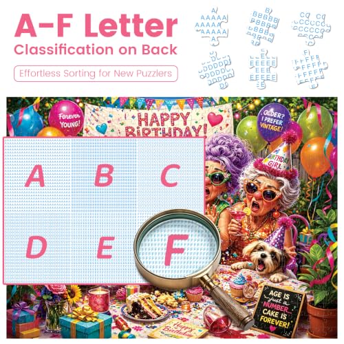 500 Piece Puzzles for Adults, Funny Grandma Birthday Party Jigsaw Puzzles 500 Pieces, Humor Fallen Cake Puzzles for Teens Seniors, Dog Cat Animal Jigsaw Puzzle Holiday Birthday Gift for Women