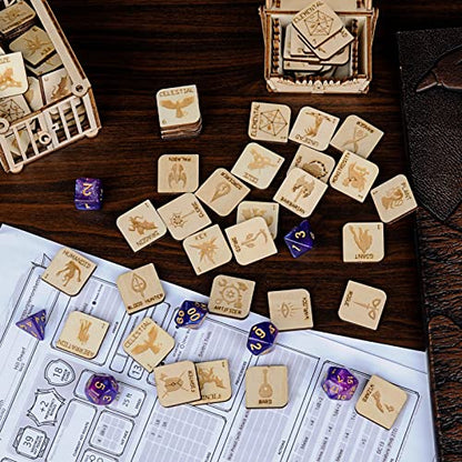 CZYY Fantasy RPG Tokens, 110 Wood Hero and Creature Markers | 98 Numbered Creature & 12 Hero Tokens, Laser-Cut Birch Plywood, Quick Setup for Encounters, Gift for Game Master & RPG Player