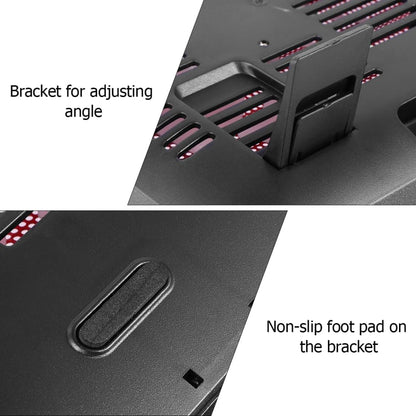 TEHAUX Laptop Cooling Pad 14 Inch – Dual Quiet USB Fans for Efficient Heat Dissipation & Ergonomic Adjustable Stand – for Office, Travel, Bed & Gaming Laptops