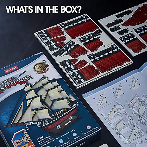 CubicFun 3D Ship Puzzles for USS Constitution Sailing Boat Models for Adults and Teens Toys, 193 Pieces - style: USS Constitution | 1:188