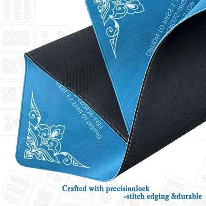 Chinoiserie Floral Mahjong Mat 32.4" x 32.4" with Rules, Anti-Slip Noise Reduction Design with Carrying Bag, Table Cover for Poker, Board Games, Dominoes and Card Games - color: Blue Floral