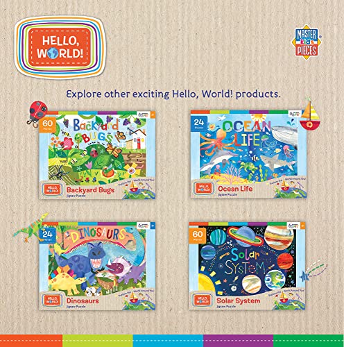 MasterPieces Hello, World! - 4-Pack 48Pc Puzzles - Jigsaw Puzzle with Vibrant Artwork and Durable Pieces - Fun Family Activity, Brain Challenge, and Educational Entertainment for Kids, Teens - style: Hello, World