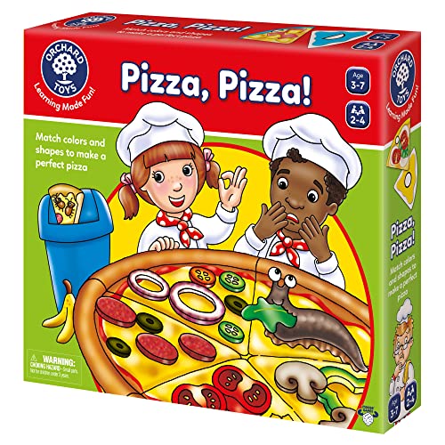 ORCHARD TOYS Moose Games, Pizza! Game. Match Colors and Shapes to Make a Perfect Pizza. for Ages 3-7 and 2-4 Players - style: Pizza, Pizza!