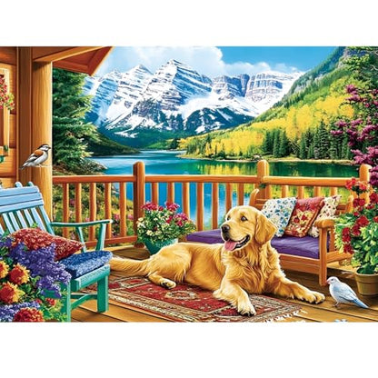 Puzzles for Adults 500 Pieces, Jigsaw Puzzles 500 Pieces Dog Mountain Jigsaw Puzzle Adult Puzzles Recycled Cardboard Puzzle Game Activity Nights Birthday Gift Toy 20.5x15 inch - style: Dog