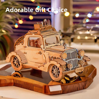 Rowood 3D Puzzles for Adults, Vintage Car Wooden Model Kits to Build, DIY Adult Craft Kit - style: Vintage Car