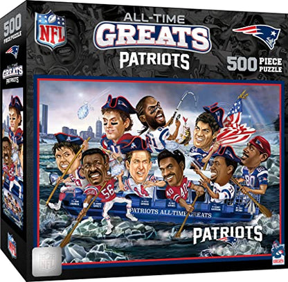 MasterPieces 500 Piece Sports Jigsaw Puzzle for Adults - NFL New England Patriots All-Time Greats - 15x21" - style: New England Patriots