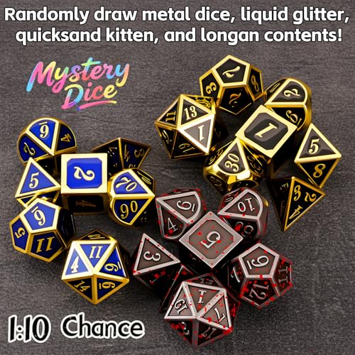 Coyeekn Mystery Dice Set, DND Dice Set of 7 Polyhedral Dice | 1 in 10 Chance to Get Legendary Dice, with Extra Loot, Suitable for Dice Goblin D&D Gift - color: 1 Mystery Bag