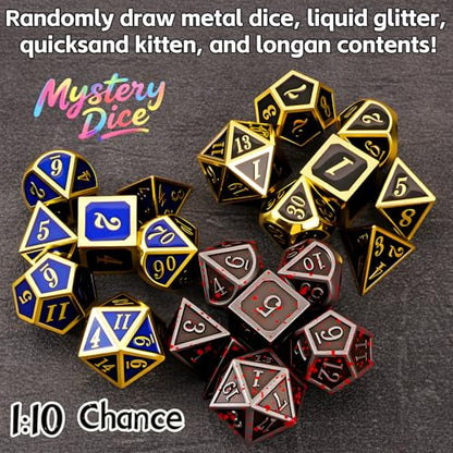 Coyeekn Mystery Dice Set, DND Dice Set of 6 Packs Polyhedral Dice | 1 in 10 Chance to Get Legendary Dice, with Extra Loot, Suitable for Dice Goblin D&D Gift - color: 6 Mystery Bag